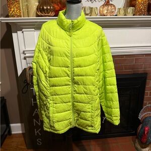 Lane Bryant Bright Neon Green Women's Puffer Jacket